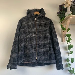 Wool Double Zip-Up Hoodie Jacket